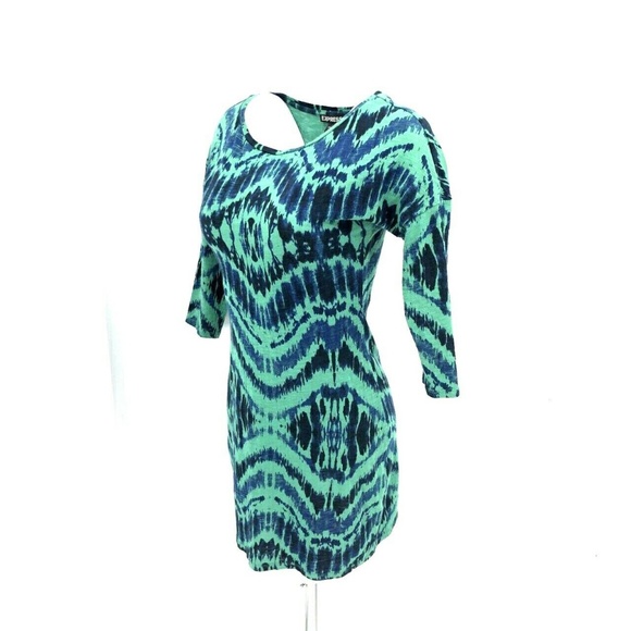 Express Abstract 3/4 Sleeve Fitted Dress Size XS - Picture 4 of 6